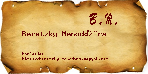 Beretzky Menodóra névjegykártya